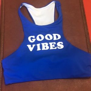 Pink Good Vibes bathing suit top